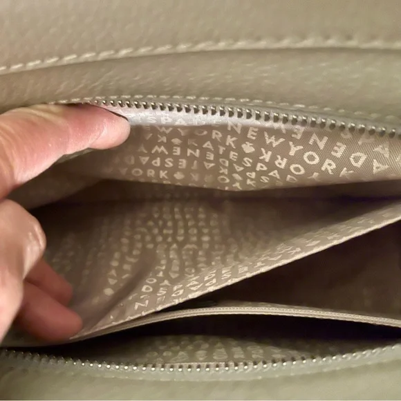 Kate Spade Large Light Gray Satchel • 12”x9”x5” • LIKE NEW CONDITION - Picture 10 of 11